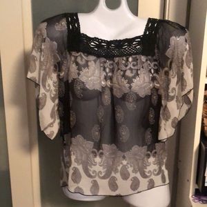BOGO Love Potion Grey and Black Blouse